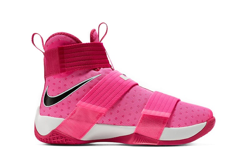 Lebron soldier pink sales and white