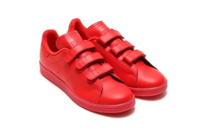 Adidas stan shop smith red leather