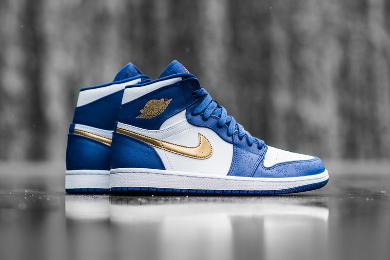 Blue and 2025 gold air jordans