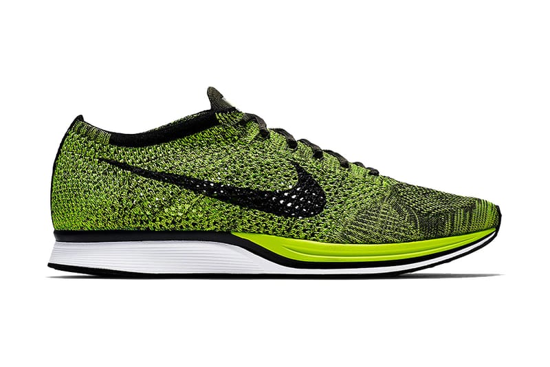 nike flyknit racer volt green and black