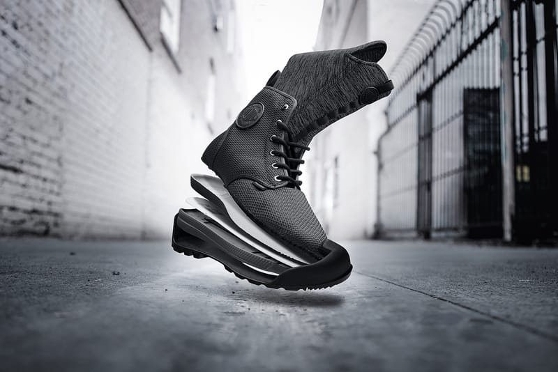 Grey palladium boots hotsell