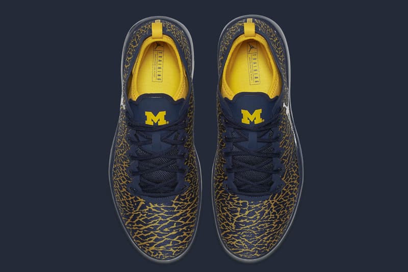 jordan university of michigan football trainer 2 flyknit training shoes