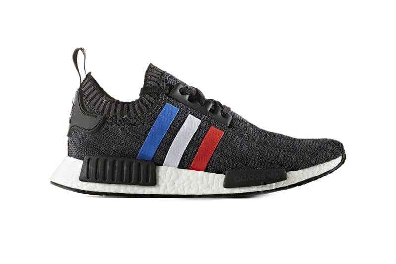 White nmd best sale with black stripes