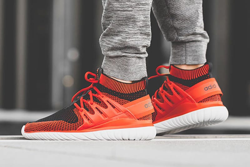 Tubular nova primeknit shop shoes on feet