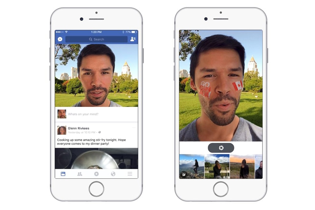 Facebook снова копирует Snapchat, внедряя фильтры и стикеры