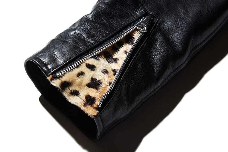 Leather jacket with on sale leopard print inside