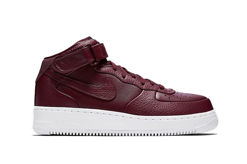 Nike air force 1 mid burgundy hotsell