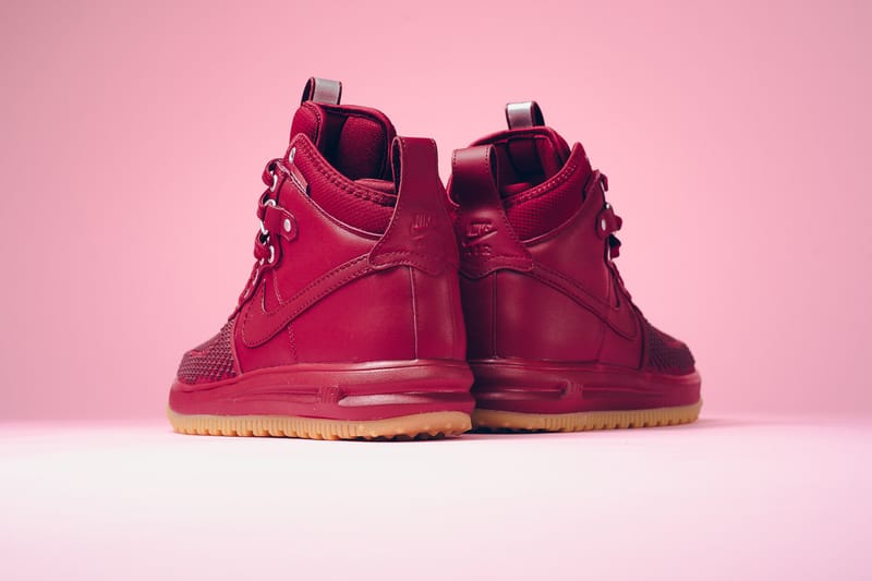 Red nike lunar sales force 1 duckboot