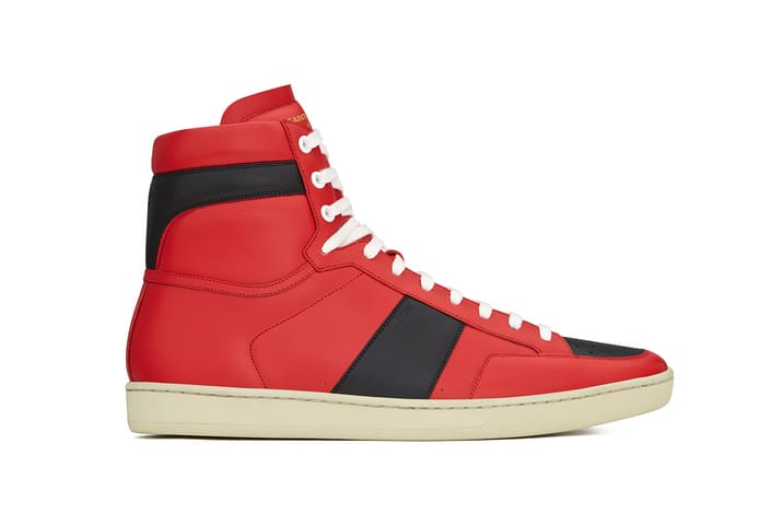 Red and black on sale saint laurent sneakers