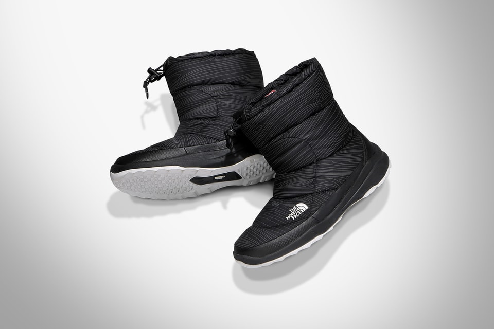 the north face nuptse apres down insulated booties in cream