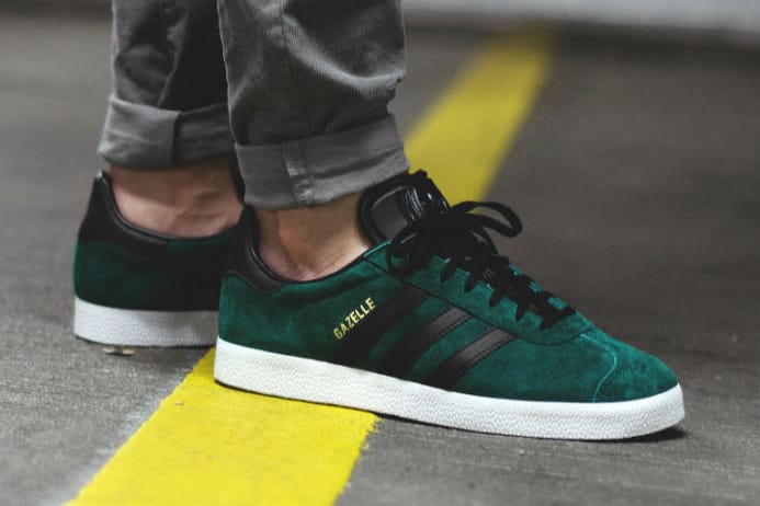 Adidas gazelle green and black online