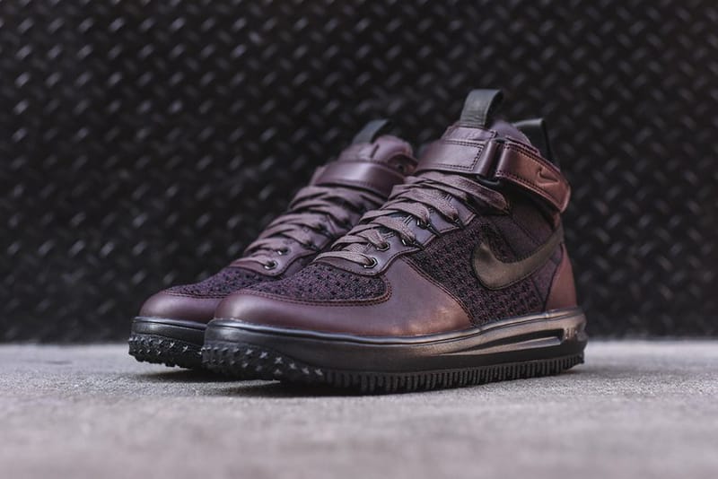 Nike Lunar Force 1 Flyknit Workboot Burgundy Hypebeast