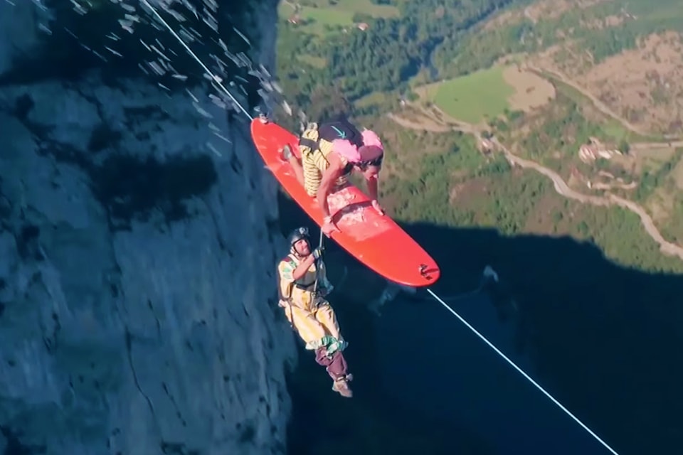 The Flying Frenchies Surf a Zipline Hypebeast