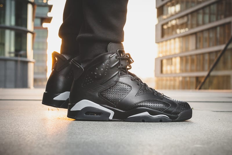 Air Jordan 6 Black Cat On Feet Look Hypebeast