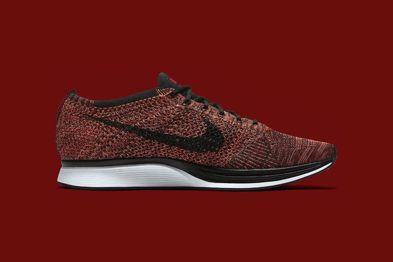 nike flyknit racer red and black