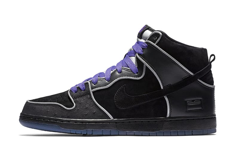 Nike dunk sb 2025 high black purple box