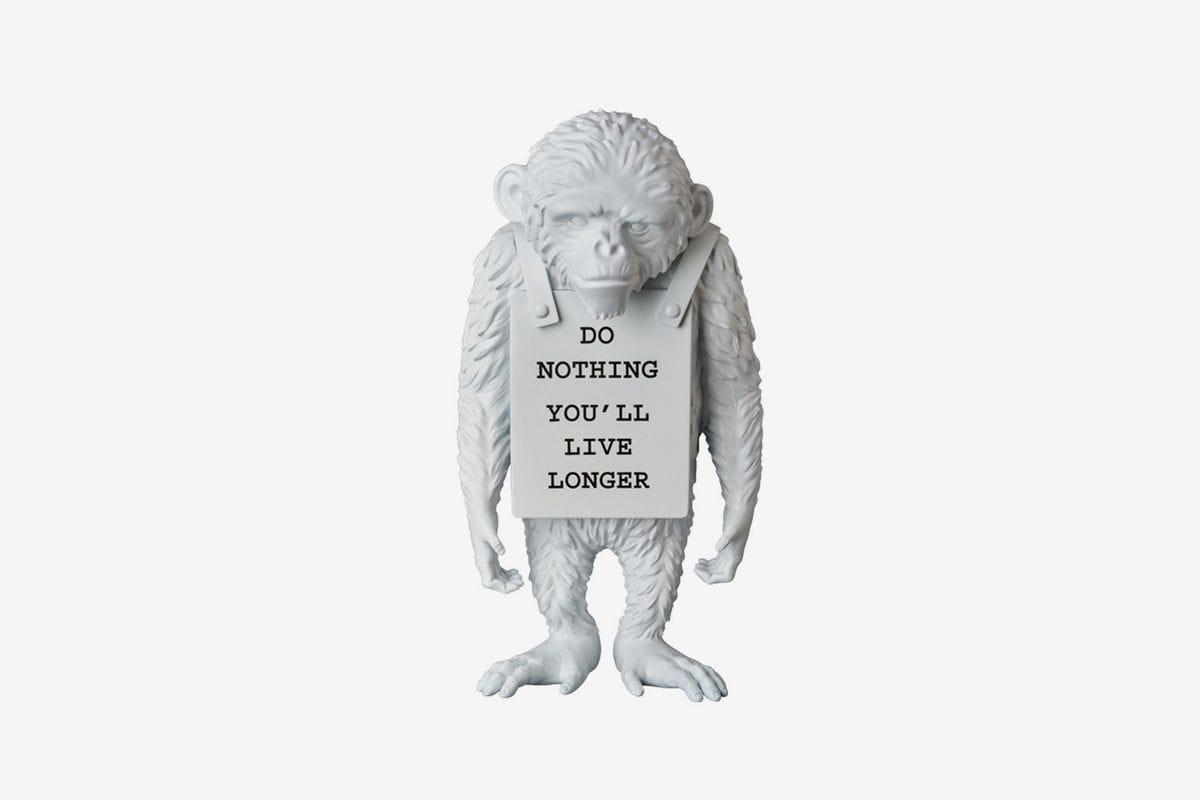 Banksy Medicom Toy Monkey Sign Statue | Hypebeast