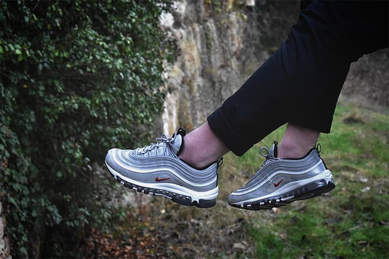 air max 97 silver bullet on feet