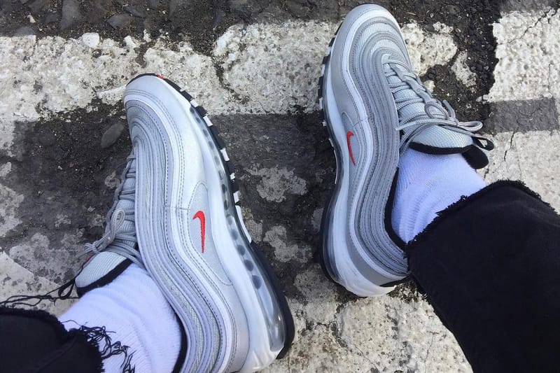 Air max 97 silver bullet sales on feet