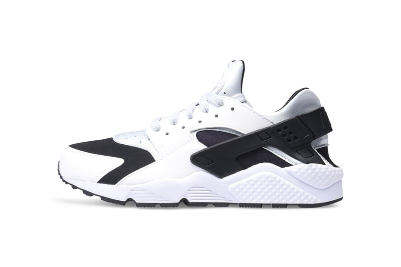 nike huarache grey black and white