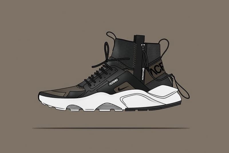 NikeLab ACRONYM Huarache Mid Concept Shoe HYPEBEAST NikeLab ACRONYM Huarache Mid Concept Shoe HYPEBEAST