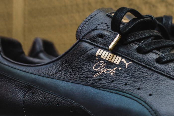 Puma clyde hot sale black leather