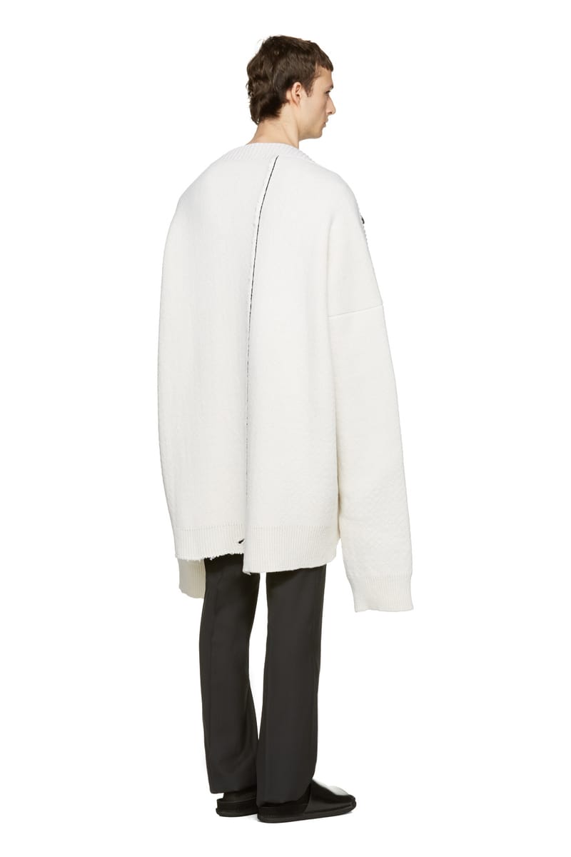 Raf Simons Spring Summer 2017 Oversized White Sweater | Hypebeast