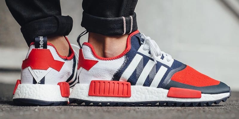 Nmd red white and blue best sale