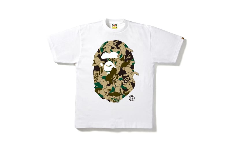 A BATHING APE T be@rbrick シャツ Lサイズ ホワイト BAPE × BE@RBRICK ABC camo circle logo T-shirt White BEAR A
