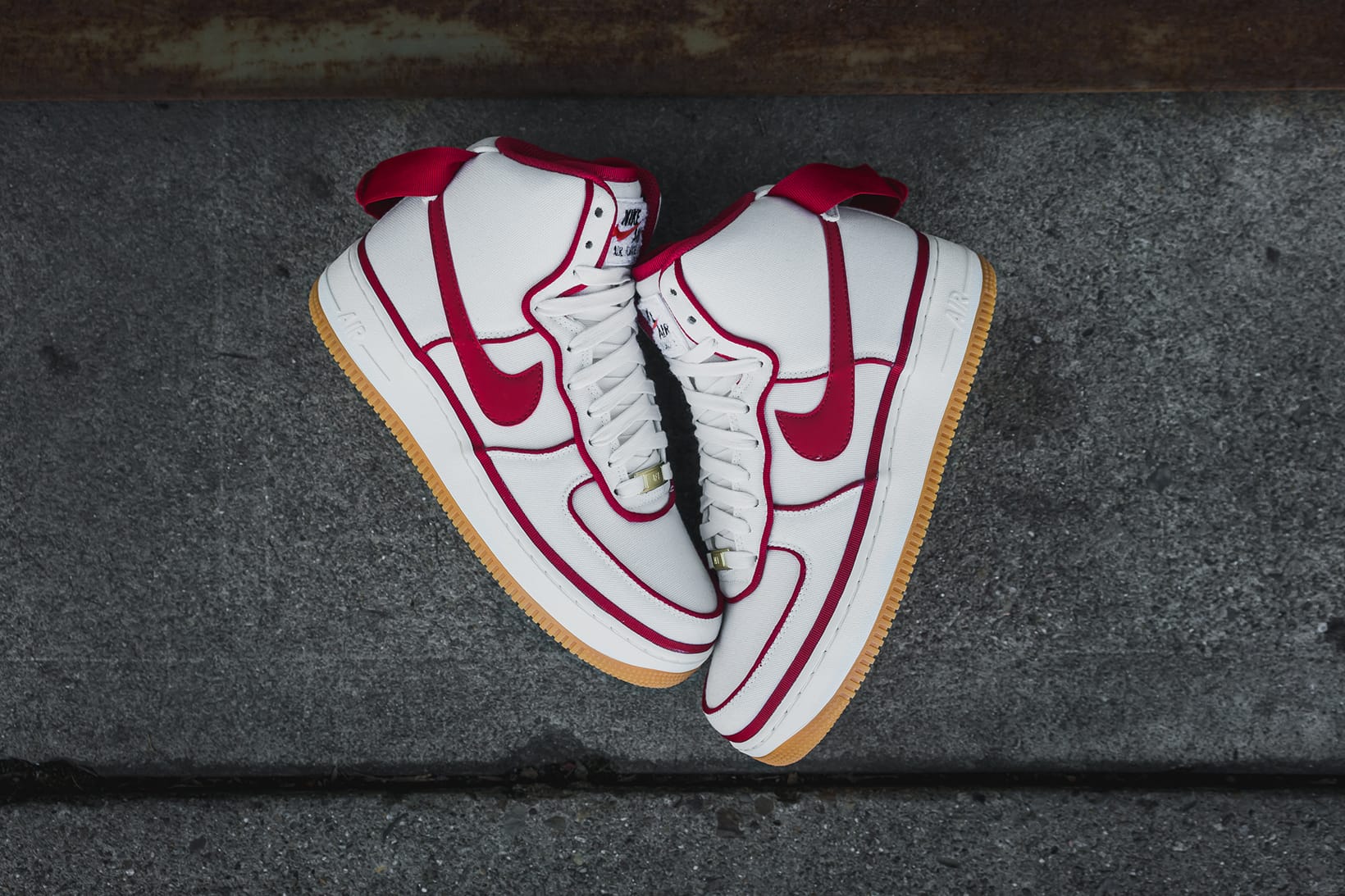 Nike Air Force 1 High '07 LV8 in Sail/Gym Red/Black | HYPEBEAST