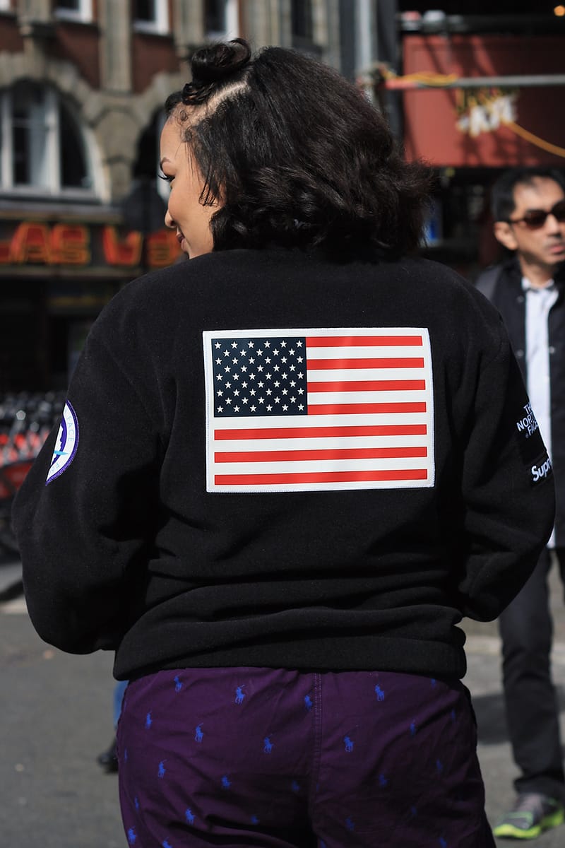 Supreme x north store face flag jacket