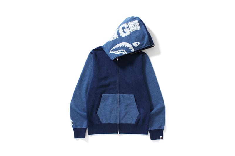 Bape indigo shark hoodie new arrivals