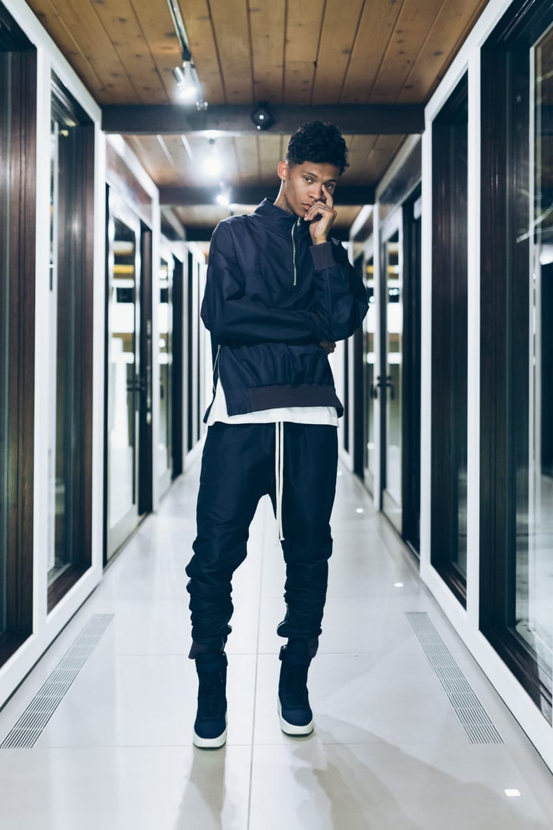 Fear of god store track pants navy