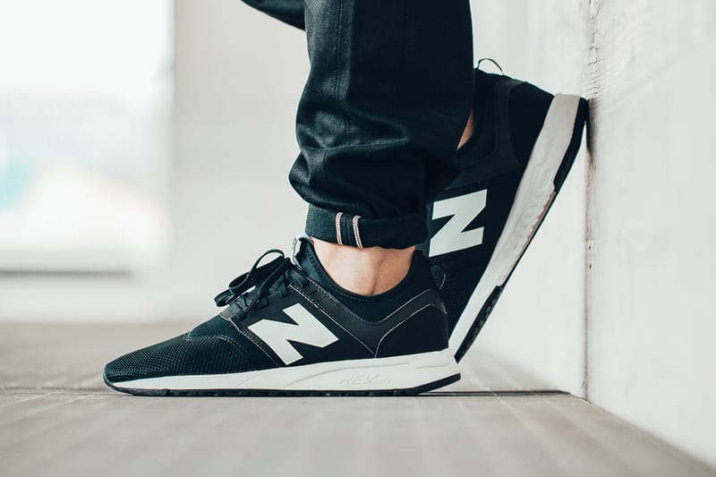 New balance 247 hot sale black on feet