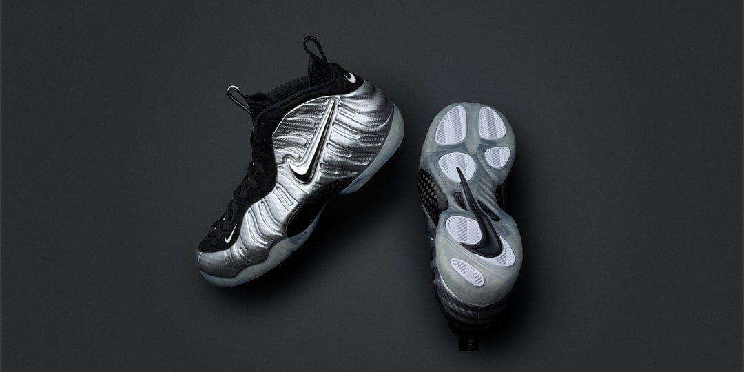 silver and white foamposites