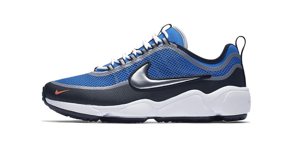 nike spiridon blue and white