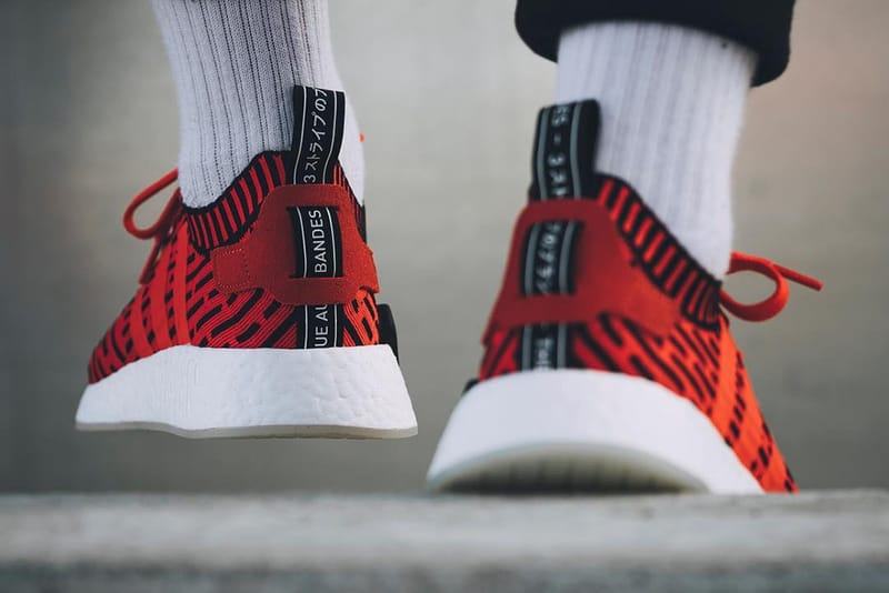 adidas NMD R2 Core Red Black Striped Hypebeast