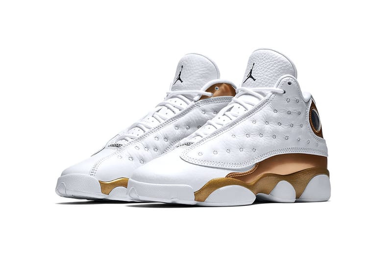 White and gold 13s 2024 jordans