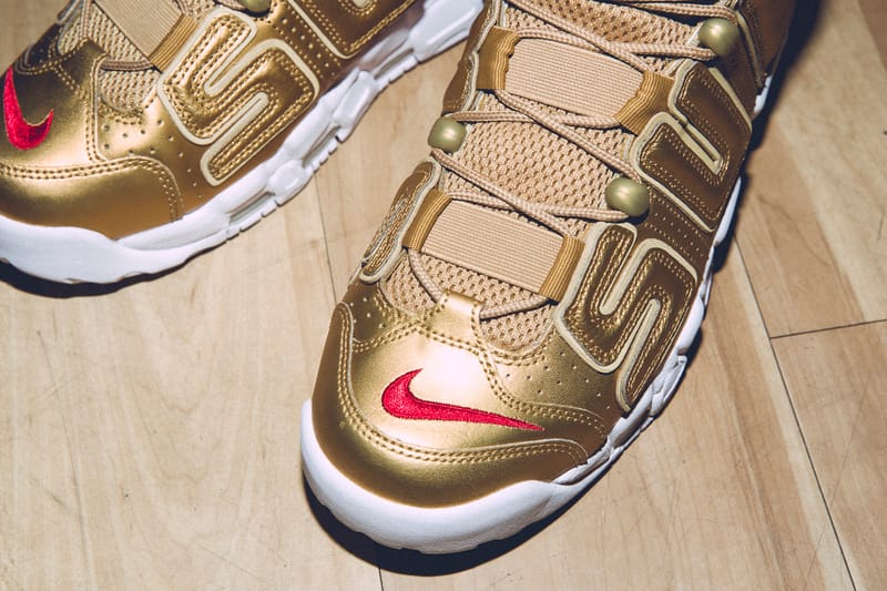 Supreme air 2024 uptempo gold