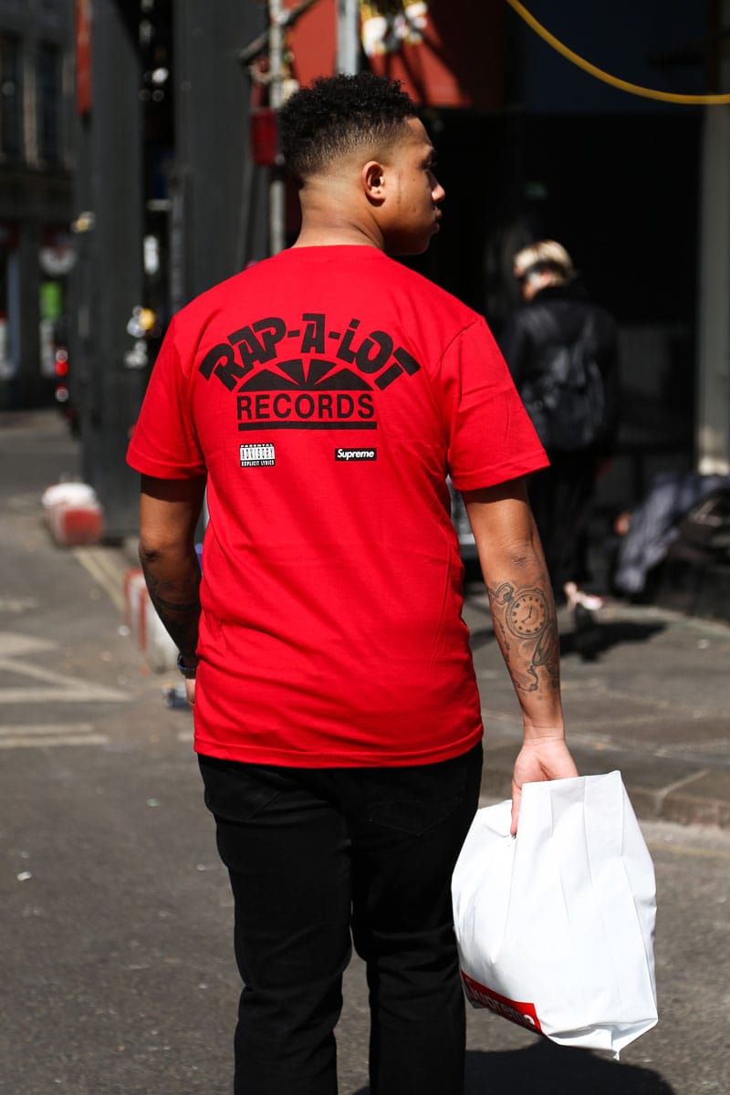 Supreme rap a lot hotsell records tee