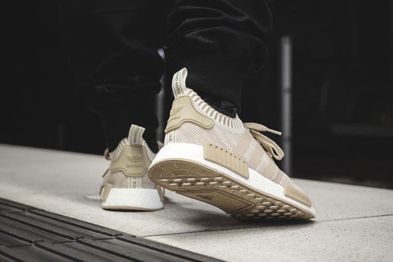 adidas NMD R1 Boost Linen Khaki & White On-Feet | HYPEBEAST