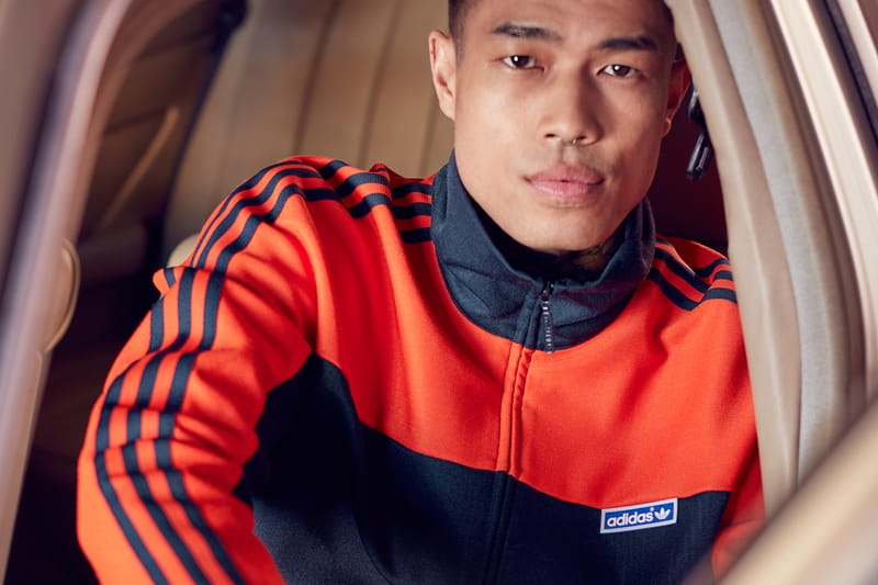 Orange and cheap blue adidas tracksuit