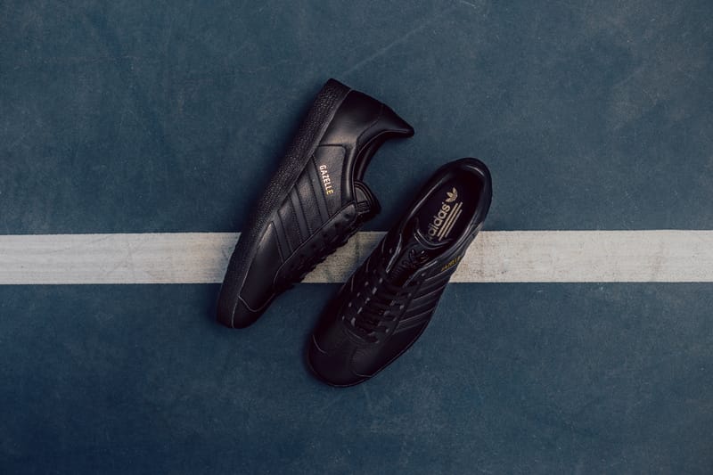 Adidas gazelle hotsell all black leather