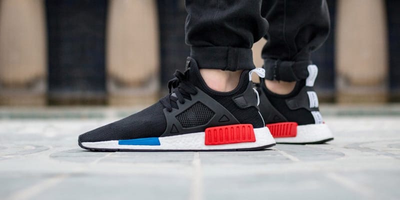 Nmd xr1 solar red hotsell on feet