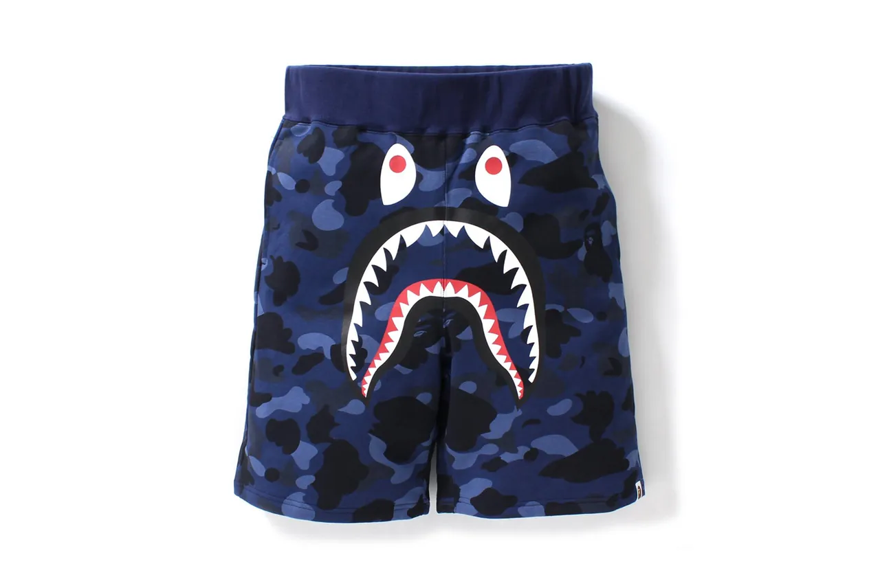 Bape shark deals shorts blue