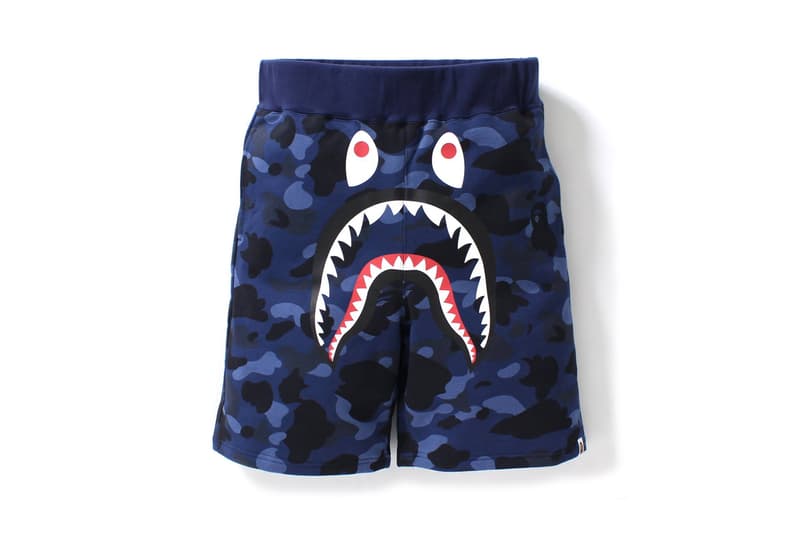 color camo shark sweat shorts