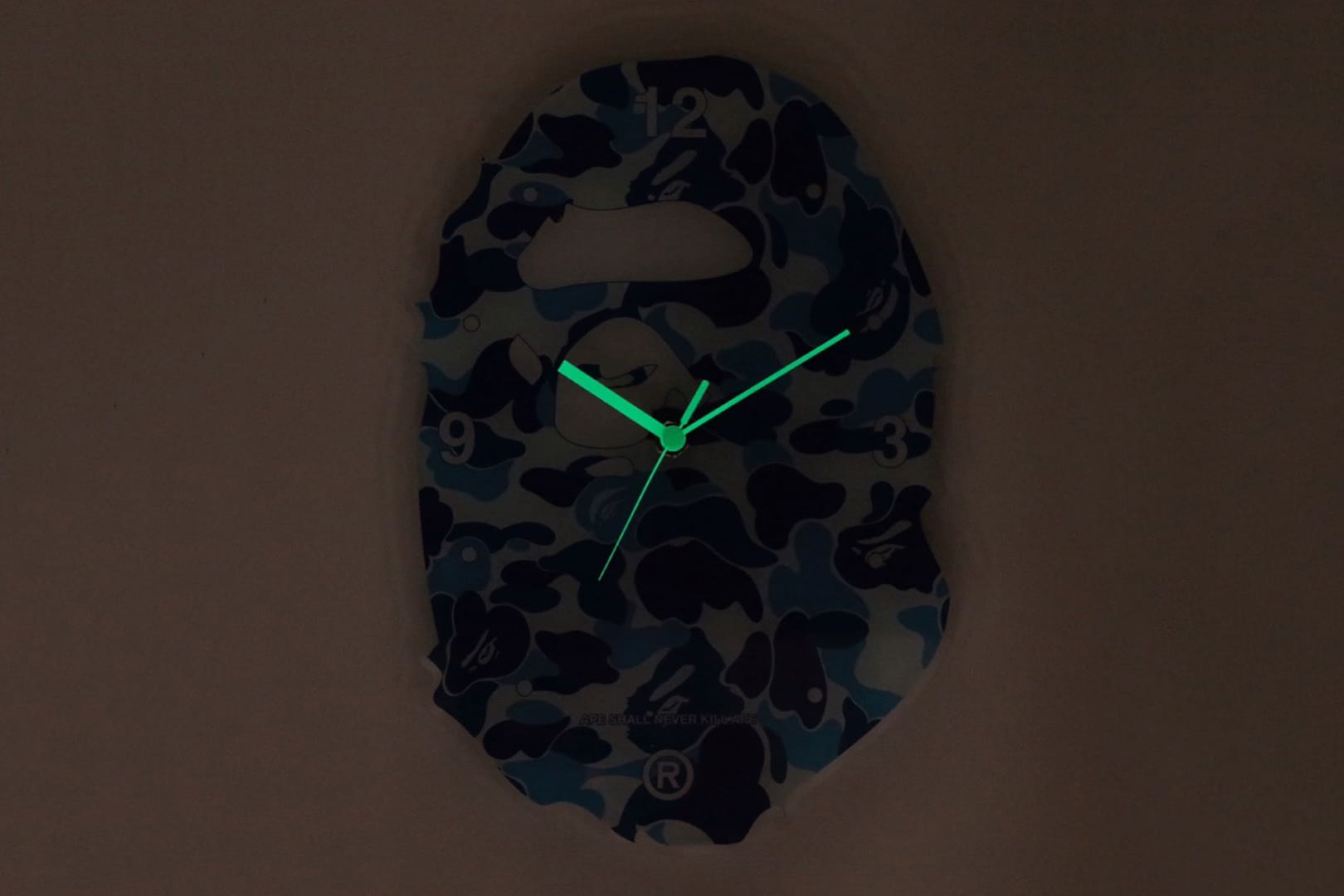 BAPE Unveils Glow-In-The-Dark Camo Wall Clocks | Hypebeast