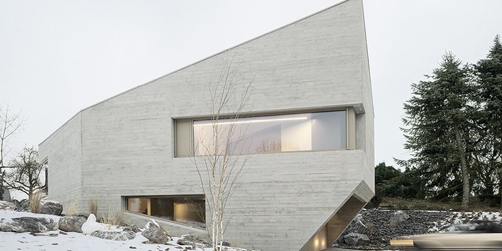 Дом E20 в Германии — бетонный кристалл