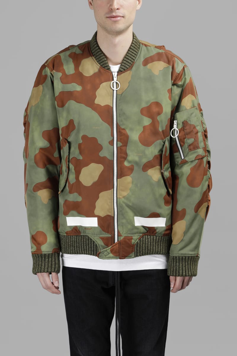 Off white store camo bomber jacket