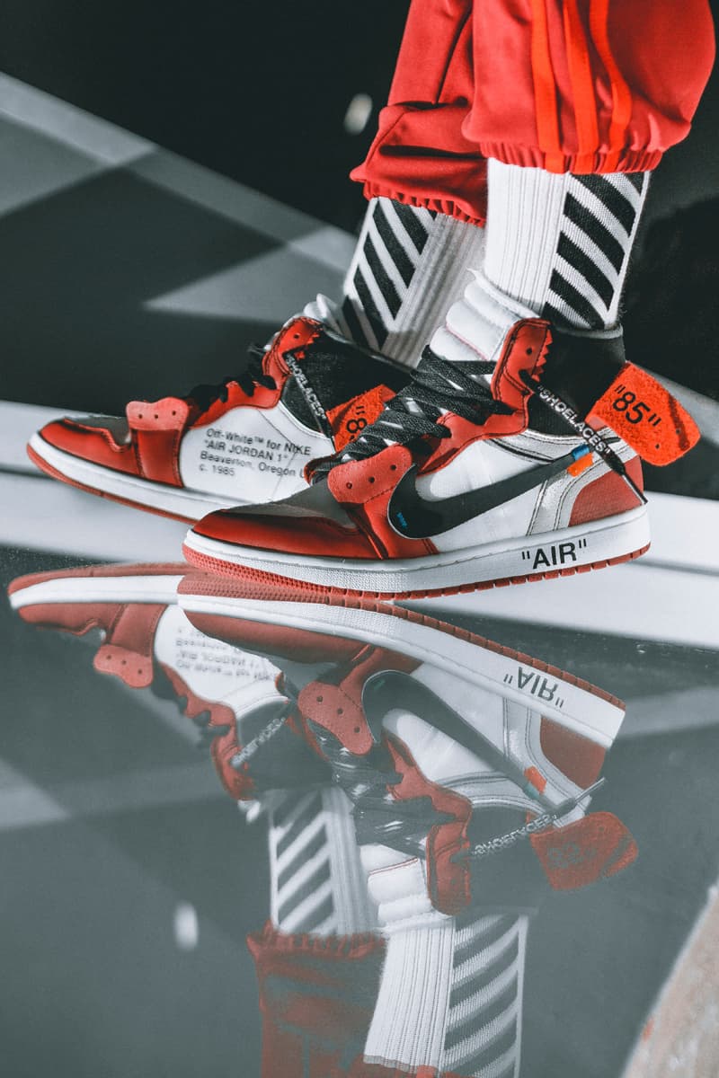jordan 1 off white on feet